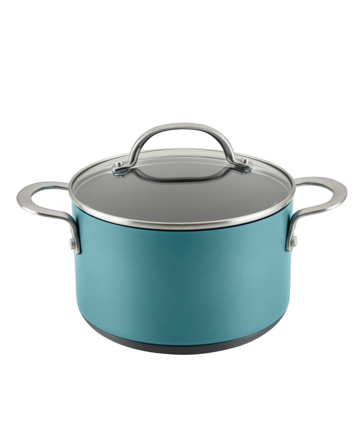 Shop Anolon Achieve Hard Anodized Nonstick 4 Quart Saucepot With Lid In Teal