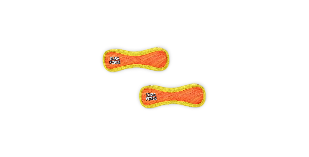 Jr Bone Tiger Orange-Yellow, 2-Pack Dog Toys - Bright Orange