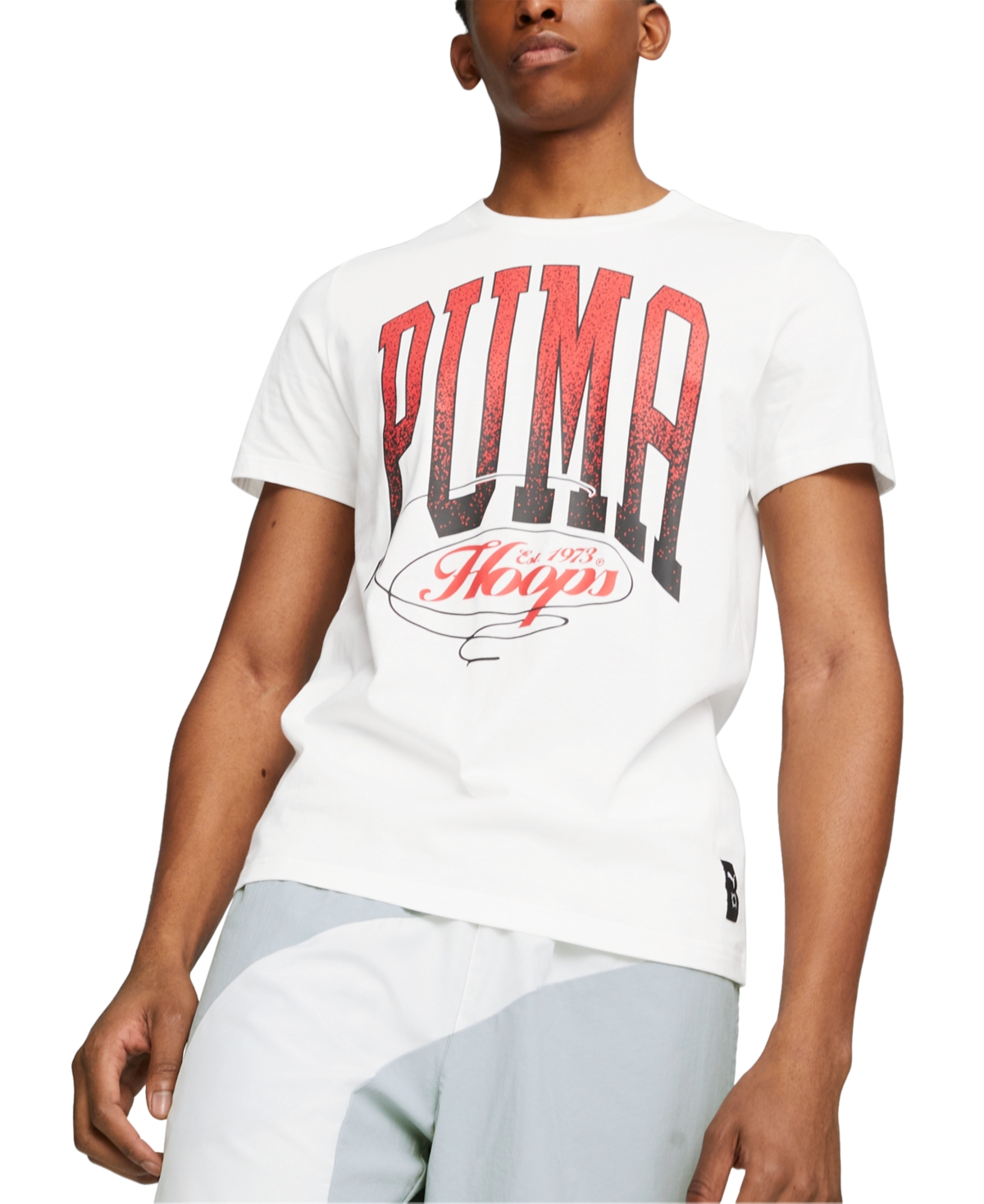 Puma Men's Blueprint 2 Basketball Logo Graphic T-shirt In  White