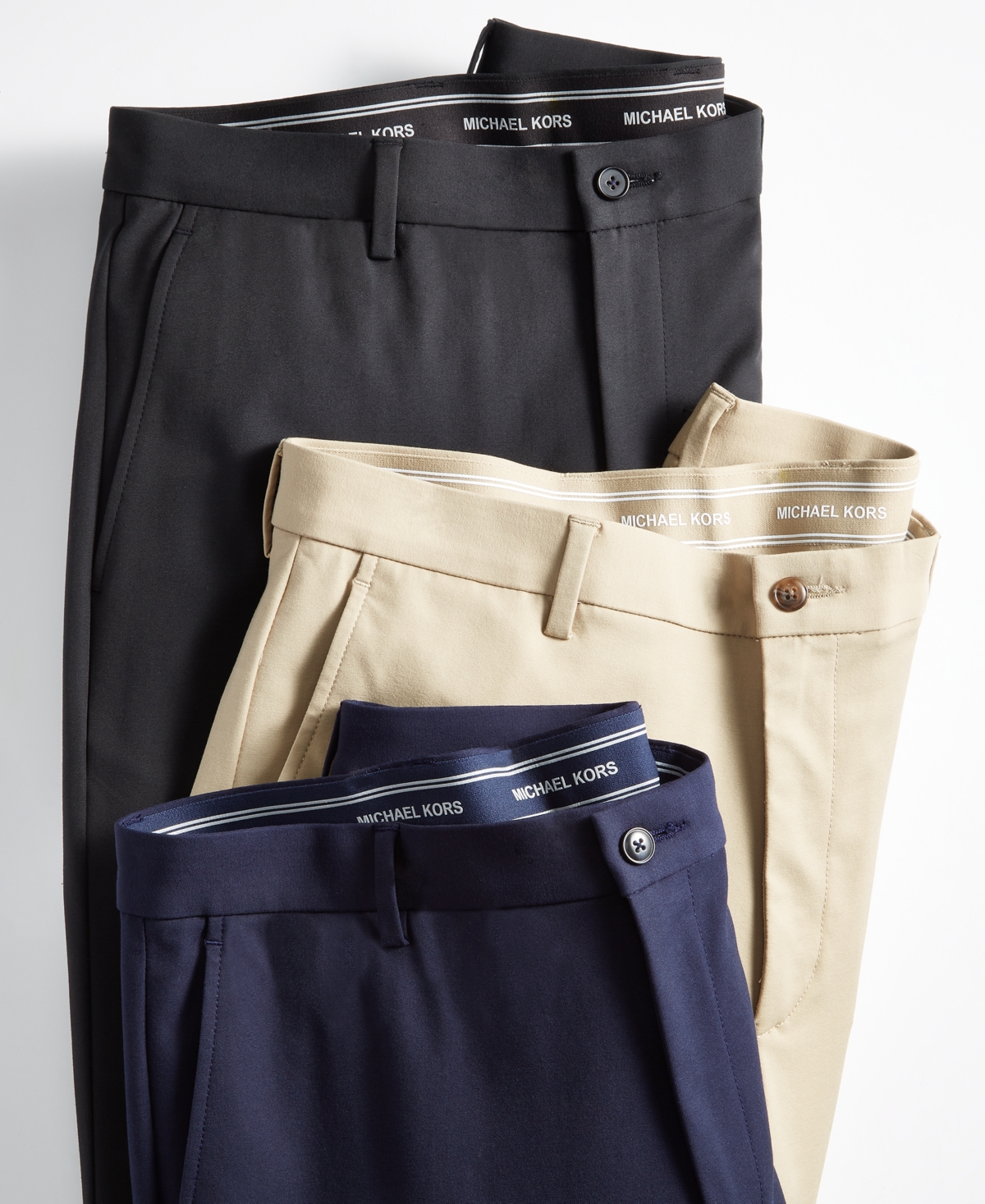 Shop Michael Kors Men's Classic Fit Cotton Stretch Performance Pants In Gray