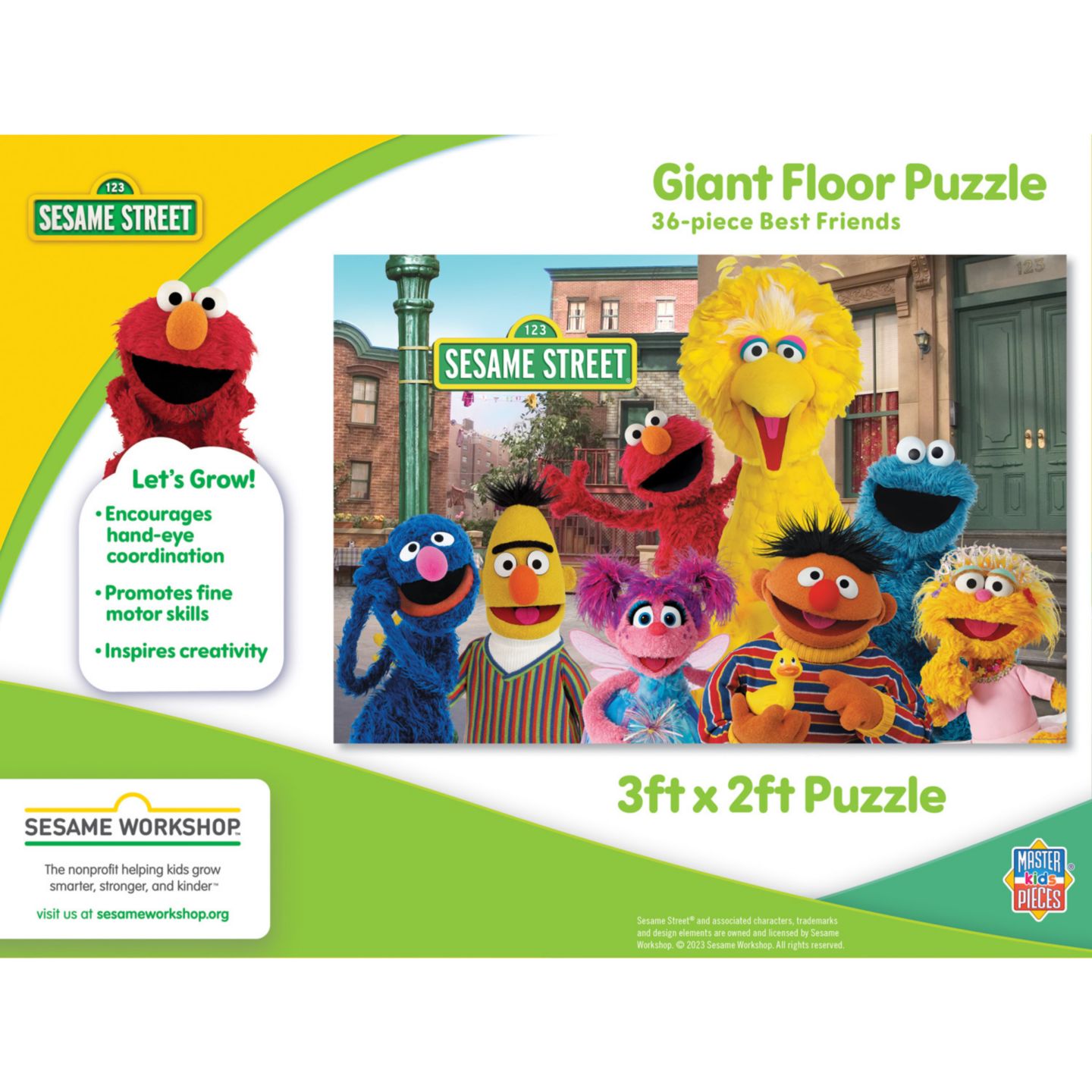 Детский пазл MasterPieces Puzzles MasterPieces Sesame Street - Best Friends 36 Piece Floor Jigsaw Puzzle — фото 3