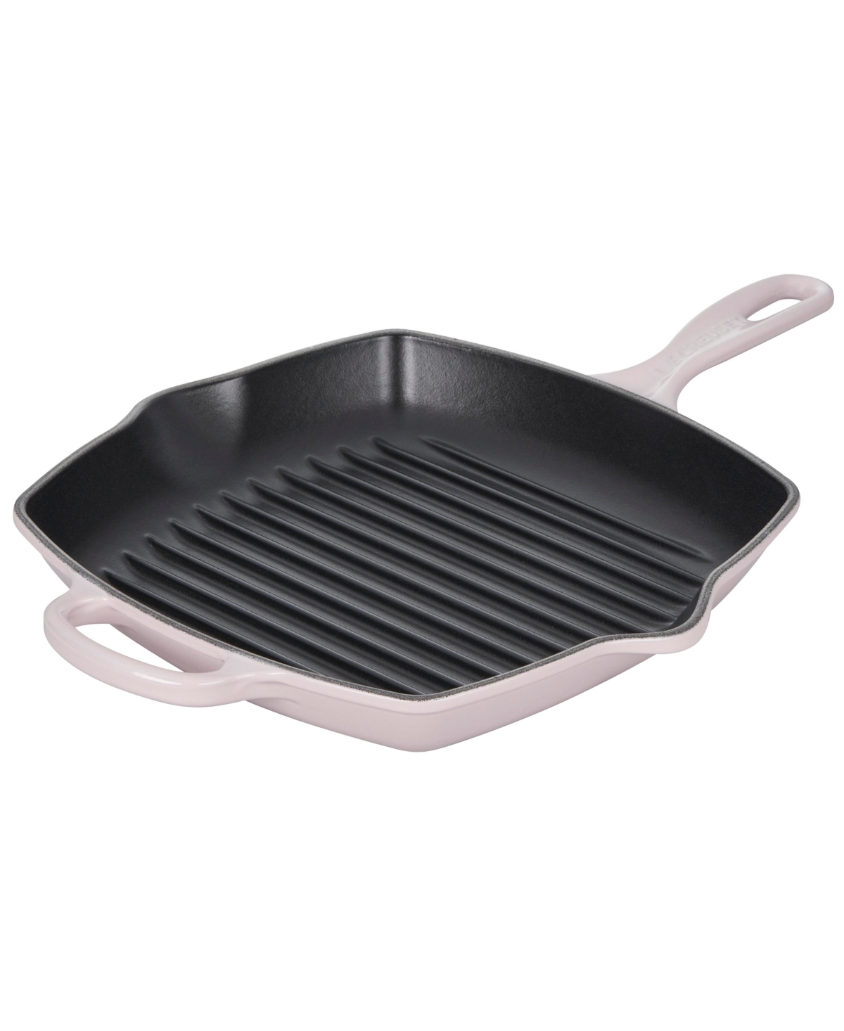 Le Creuset 10.25" Enameled Cast Iron Skillet Grill With Helper Handle In Sea Salt