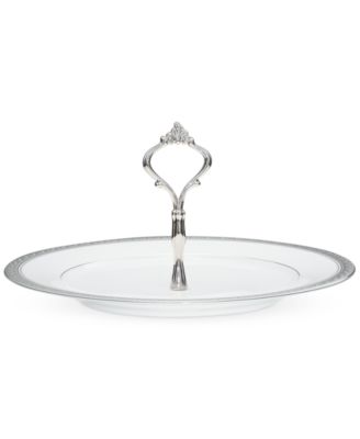 Noritake - "Crestwood Platinum" Handled Hostess Tray, 10.5"