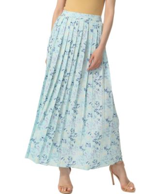 Women s Print Box Pleat Maxi Skirt