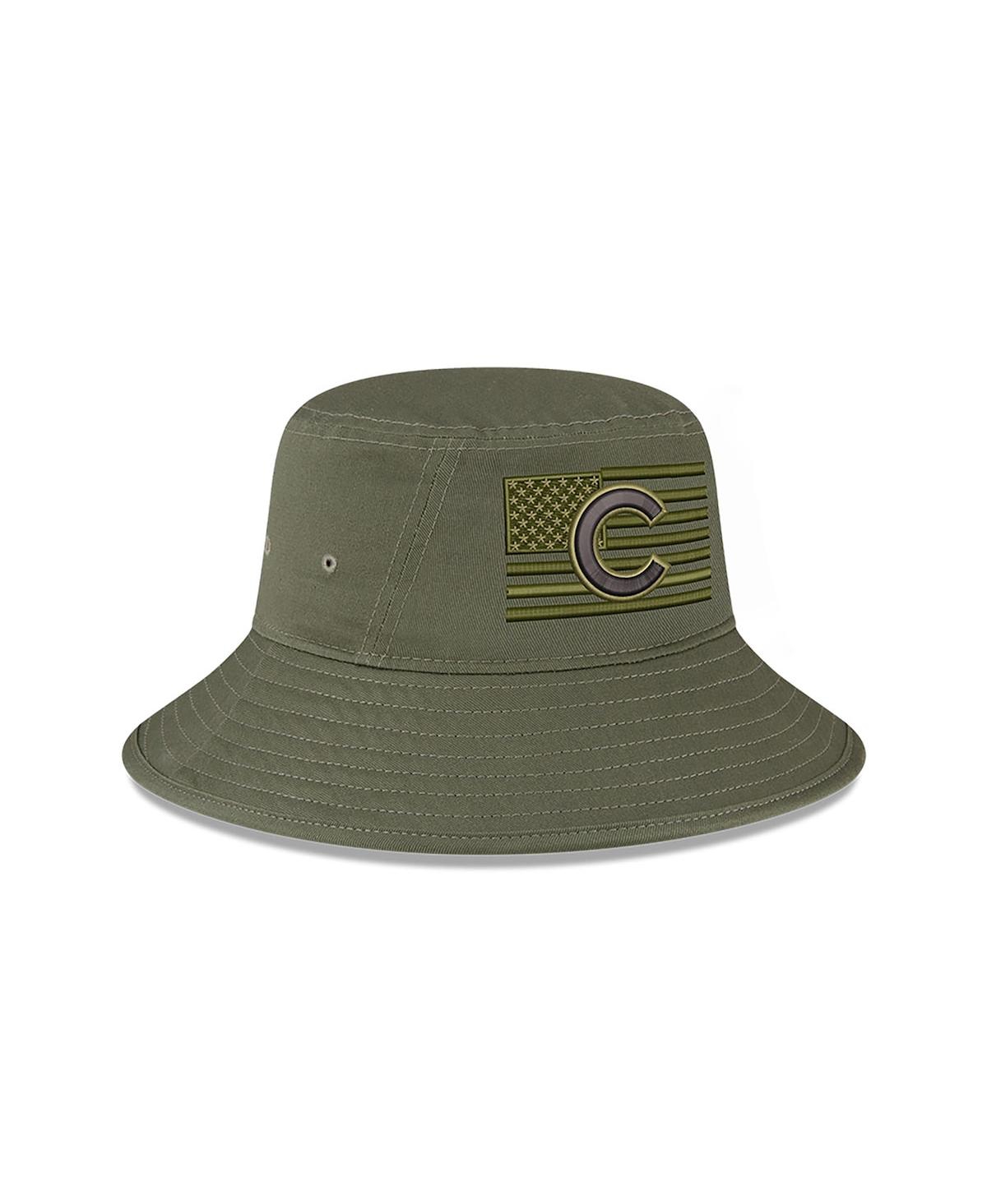 NEW ERA MEN'S NEW ERA GREEN CHICAGO CUBS 2023 ARMED FORCES DAY BUCKET HAT 