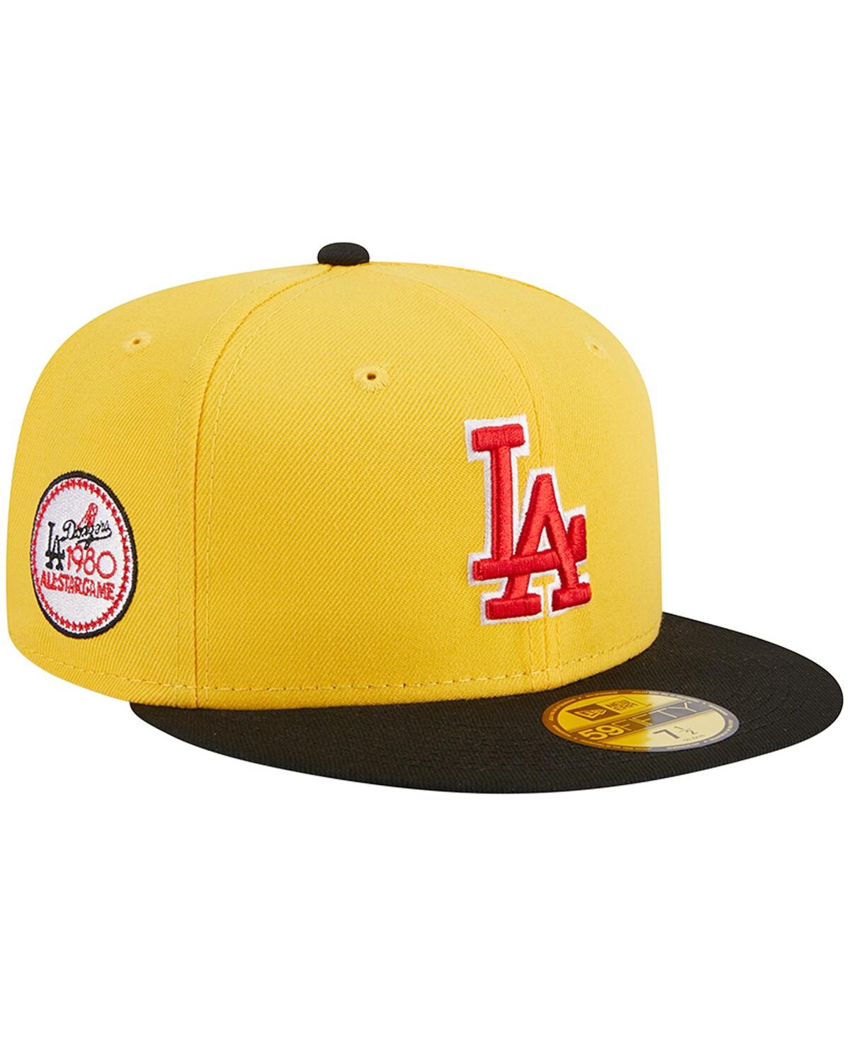 Shop New Era Men's  Yellow, Black Los Angeles Dodgers Grilled 59fifty Fitted Hat In Yellow,black