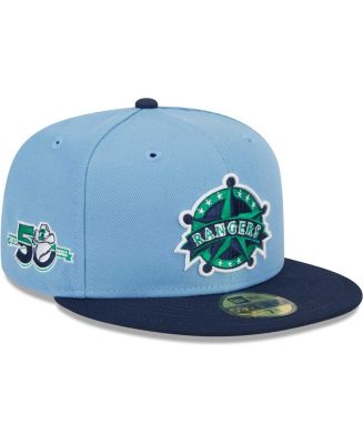 Men's New Era Light Blue, Navy Texas Rangers Green Undervisor 59FIFTY ...