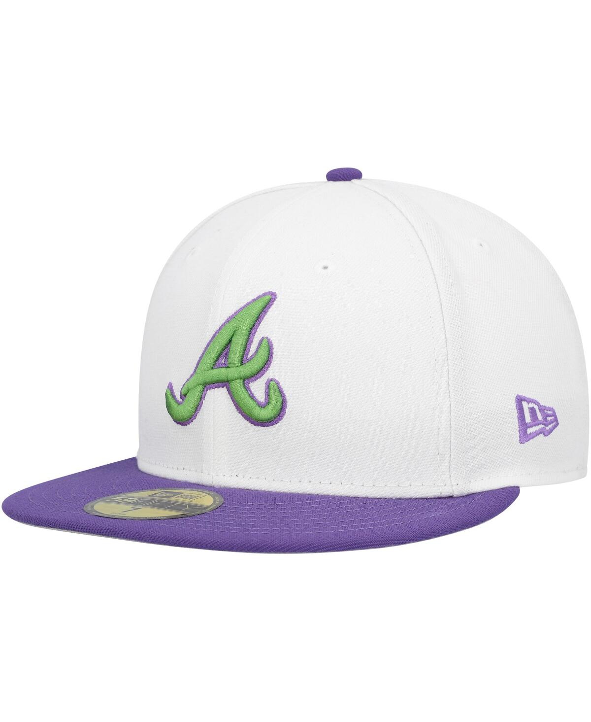 Men's New EraAtlanta Braves Side Patch 59FIFTY Fitted Hat - White