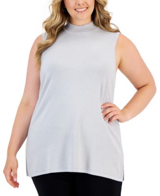 Plus size sleeveless mock hotsell turtleneck shell