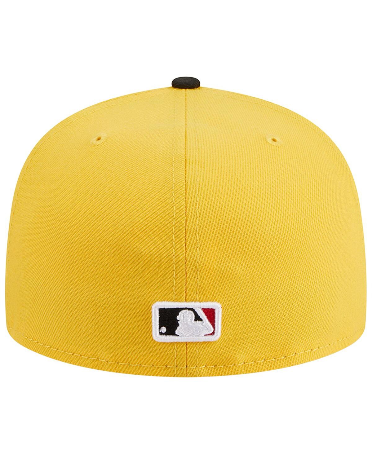 Shop New Era Men's  Yellow, Black Los Angeles Dodgers Grilled 59fifty Fitted Hat In Yellow,black