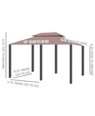 9.2 x 9.7 ft Outdoor Gazebo w/ Curtains for Patio Backyard,