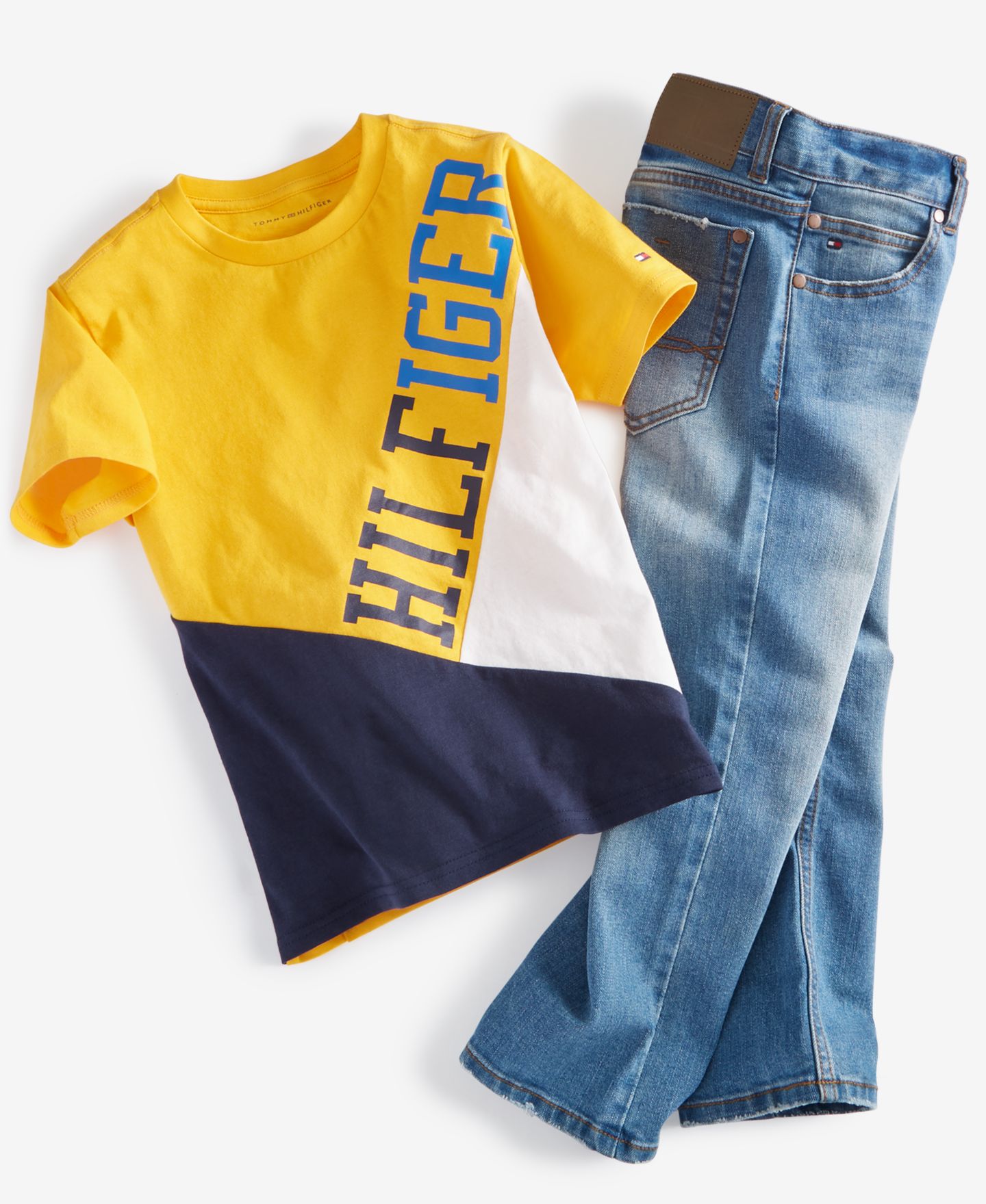 Футболка Tommy Hilfiger Banner T-Shirt & Blue Stone Jeans для мальчиков, цвет: Каменный синий — фото 3