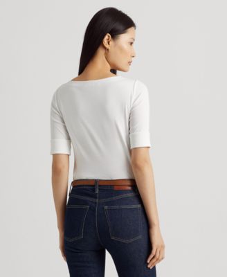 Petite Stretch Boatneck Top