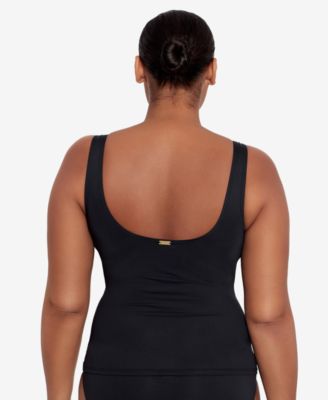 Beach Club Solid Ruffle Tankini Top