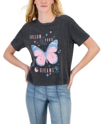 Rebellious One - Juniors' Follow Your Dreams Butterfly T-Shirt