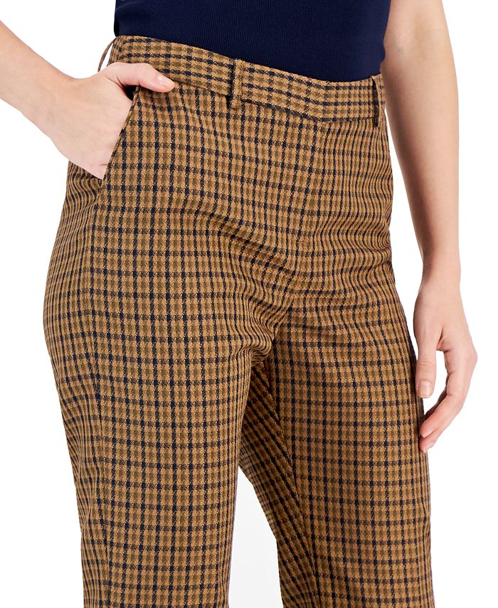 Tahari Asl Womens Houndstooth Mid Rise Ankle Pants Macys 