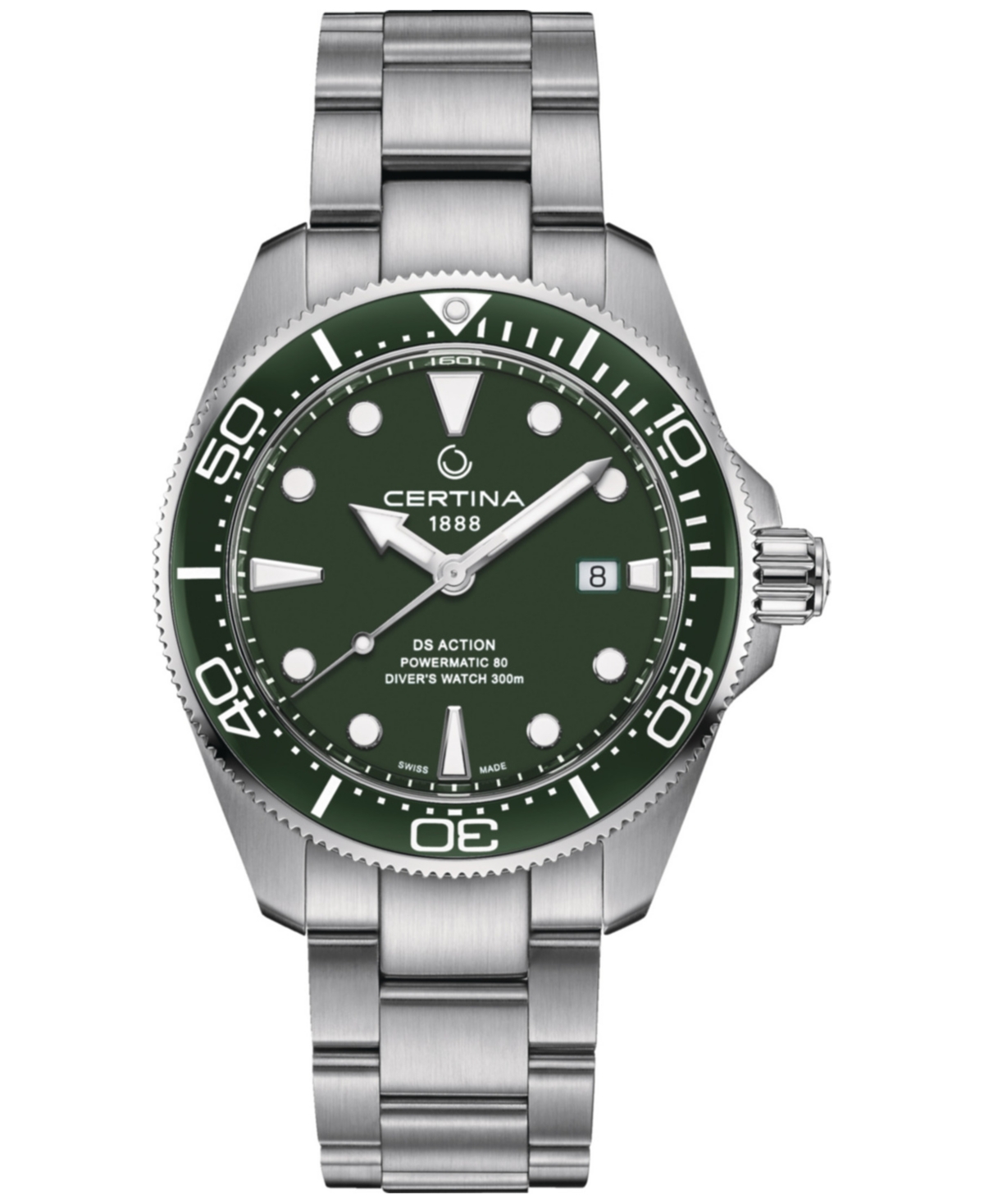 Men's Swiss Automatic Ds Action Diver Stainless Steel Bracelet Watch 43mm - Green