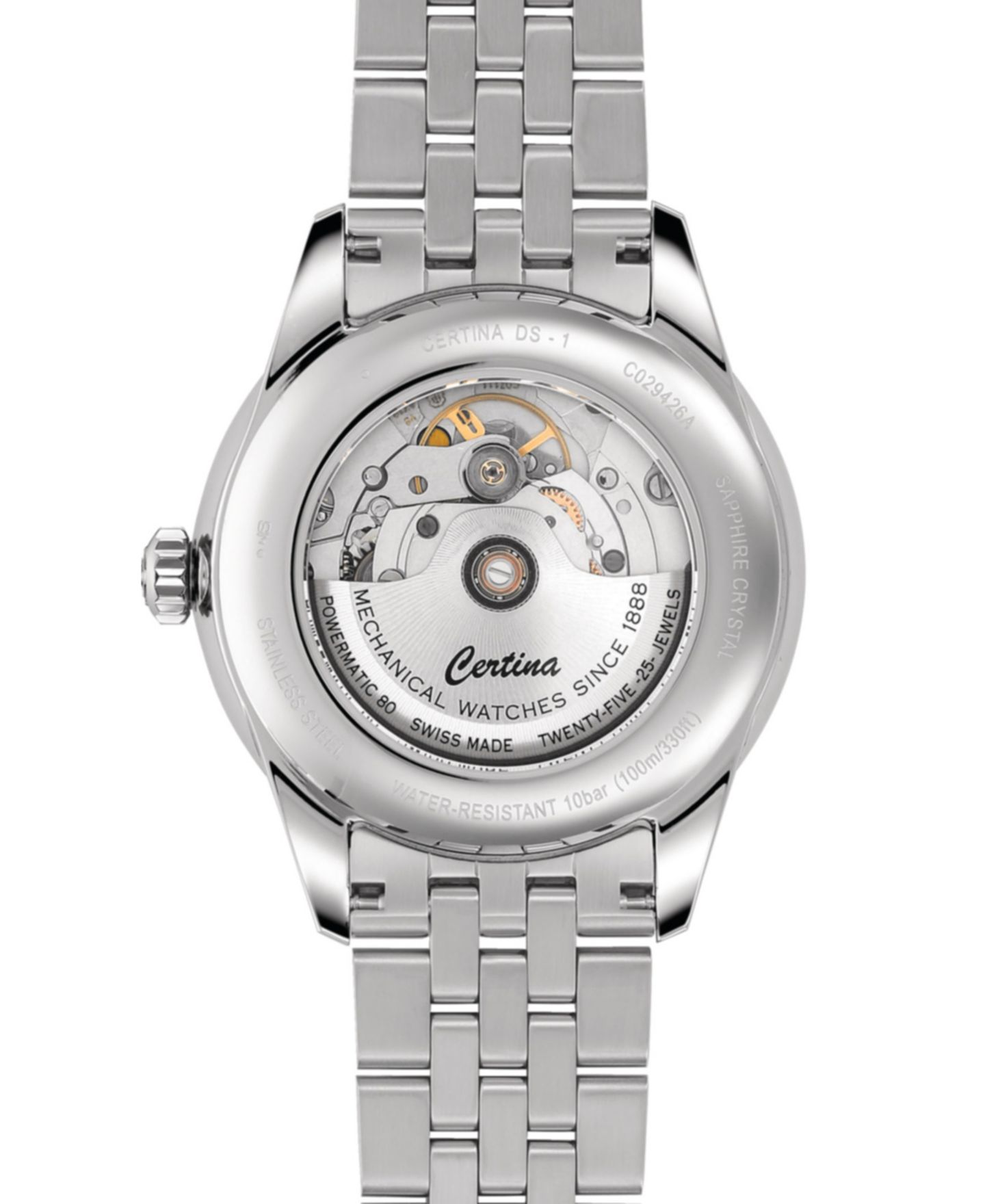 Мужские часы Certina Swiss Automatic DS-1 Big Date Stainless Steel Bracelet Watch 41mm — фото 2