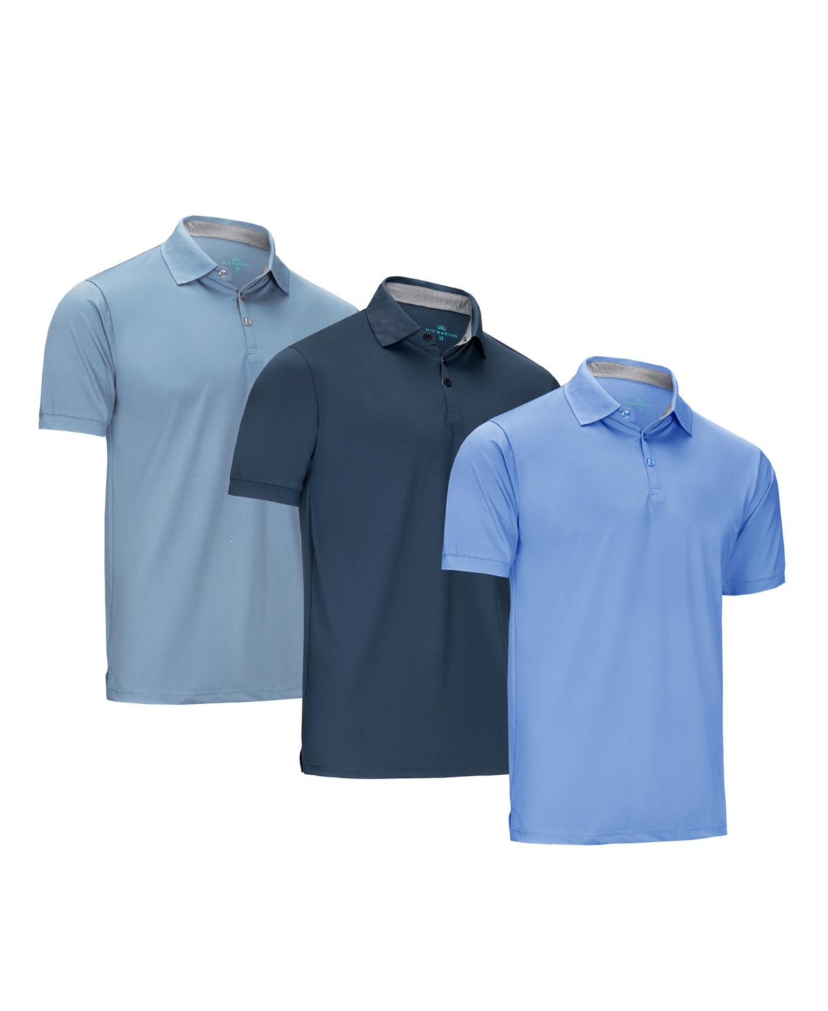 Men's Designer Golf Polo Shirt - 3 Pack - Khaki, salmon red, red