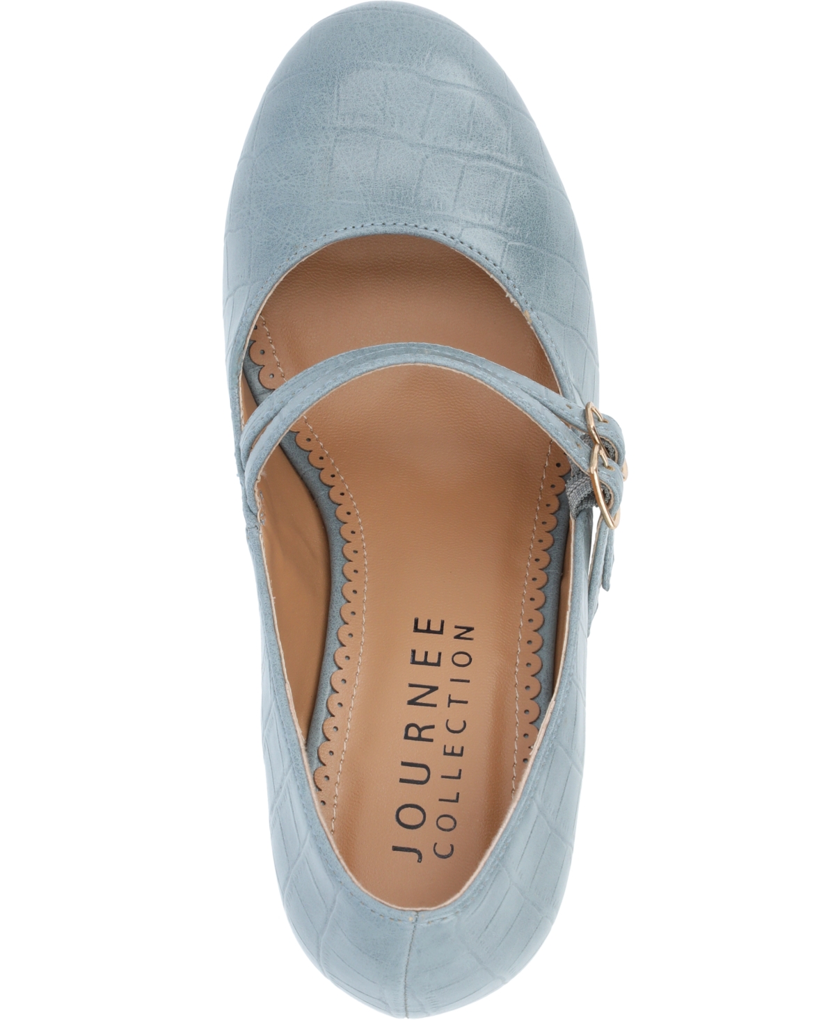 Journee Collection Windy Pump In Blue Croco