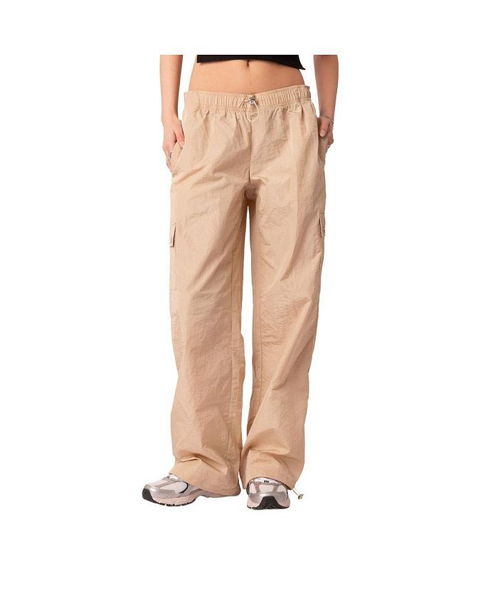 Edikted Women's Roy Low Rise Nylon Cargo Pants - Macy's