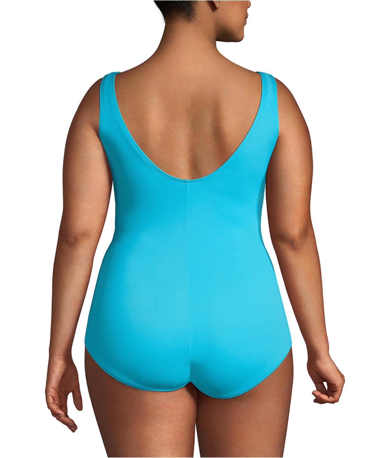 Lands' End Plus Size Scoop Neck Soft Cup Tugless Sporty One Piece Swimsuit