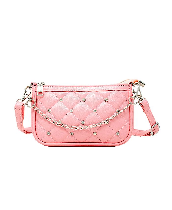 Tiny Treats Girl's Pink Quilted Leather Stud Clutch - Macy's