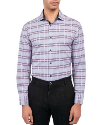 Society of Threads - Men's Regular-Fit Plaid Performance Dress Shirt