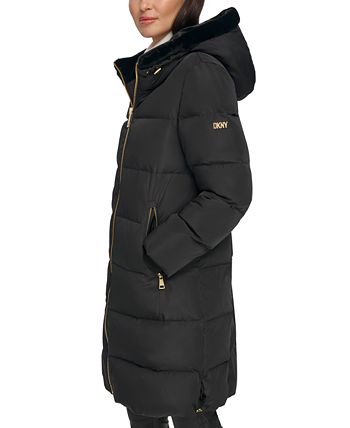 DKNY Women's Soft Outerwear Puffer Comfortable Jacket, Loden, Small :  : Clothing, Shoes & Accessories
