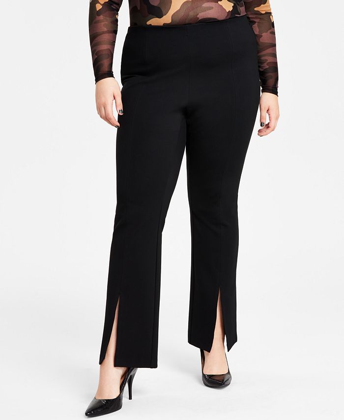 JM Collection Plus Size New Shine Knit Dressing Pants, Created for Macy's -  Macy's