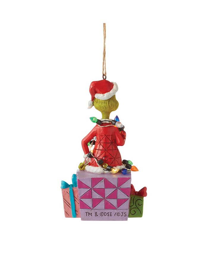 Jim Shore Grinch Wrapped in Lights Ornament Macy's