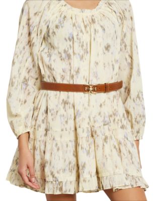 Women's Slim Double-E Plaque Buckle Belt