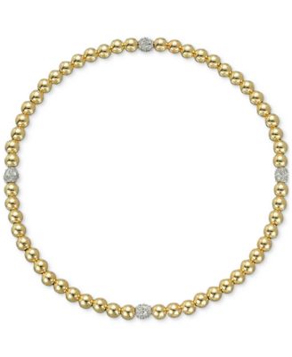 Zoe Lev - Diamond Accent Bead Link Bracelet in 14k Gold & White Gold