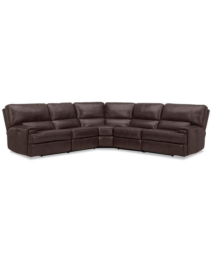 Macy's leather sectional recliner sales