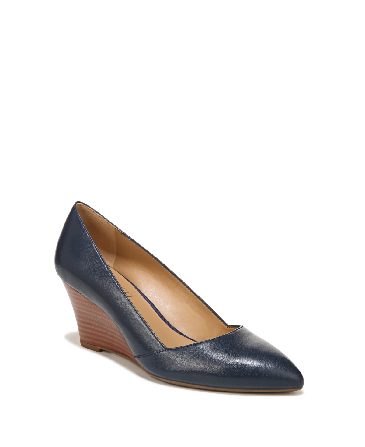 Shop Franco Sarto Women's Frankie Wedge Pumps In Midnight Navy Leather