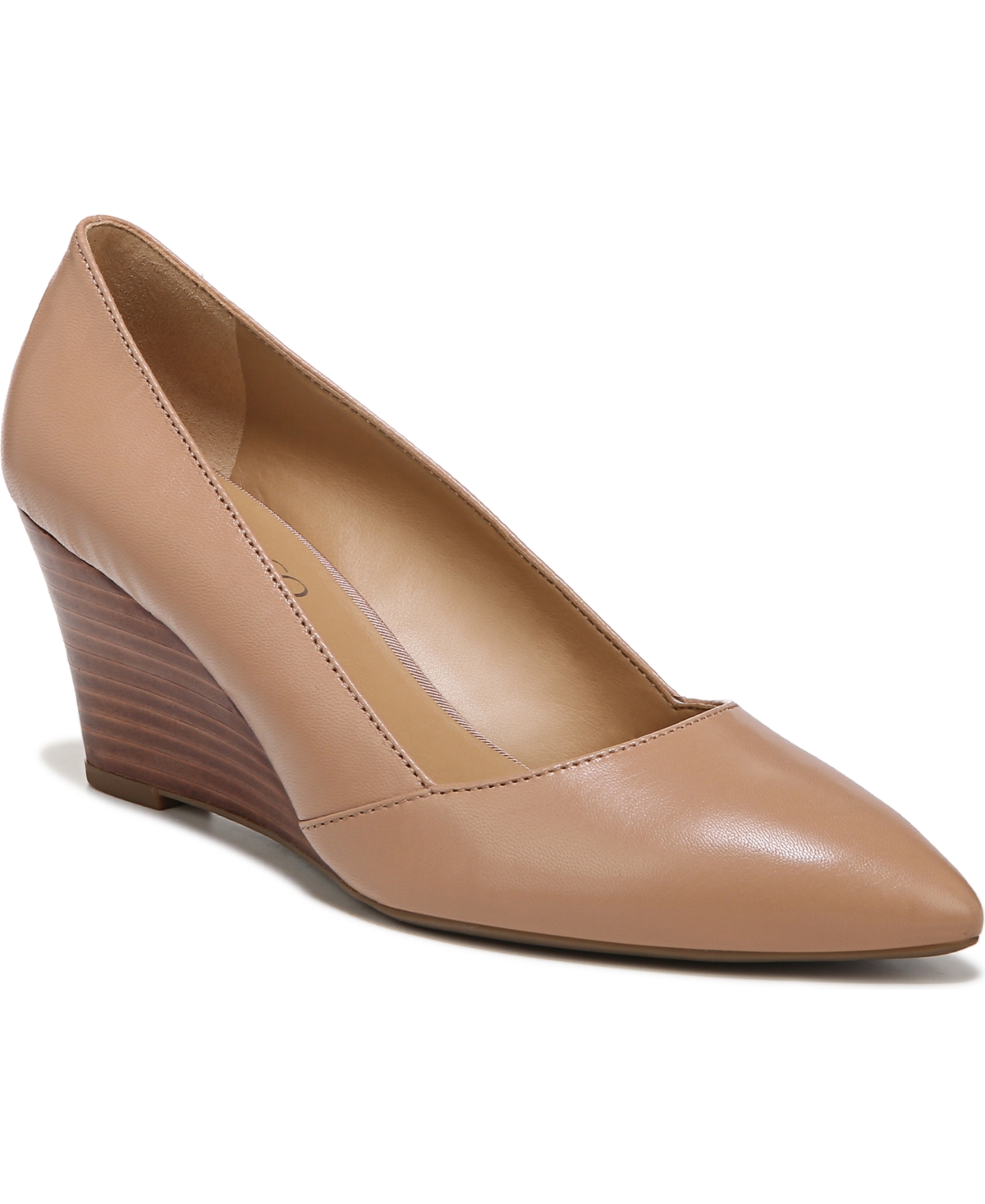 Franco Sarto Frankie Wedge Pumps In Cool Taupe Tan Leather