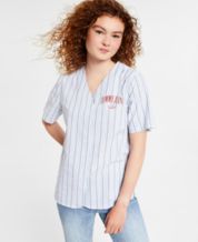 5th & Ocean Big Girls Los Angeles Dodgers Pinstripe Raglan T-Shirt - Macy's