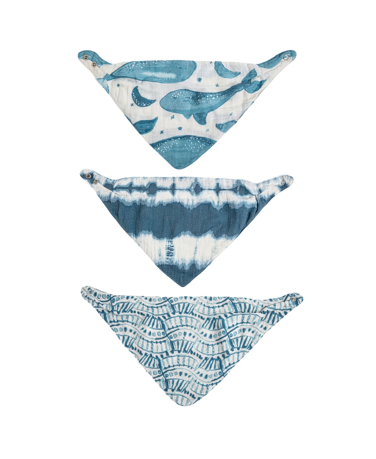 Crane Baby Baby Boys Caspian Muslin Bibs, 3 Piece Set In Blue