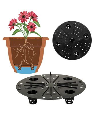 AP20908 Ariana Plastic Planter w/  Self-Watering Disk, Charcoal, 20 inches