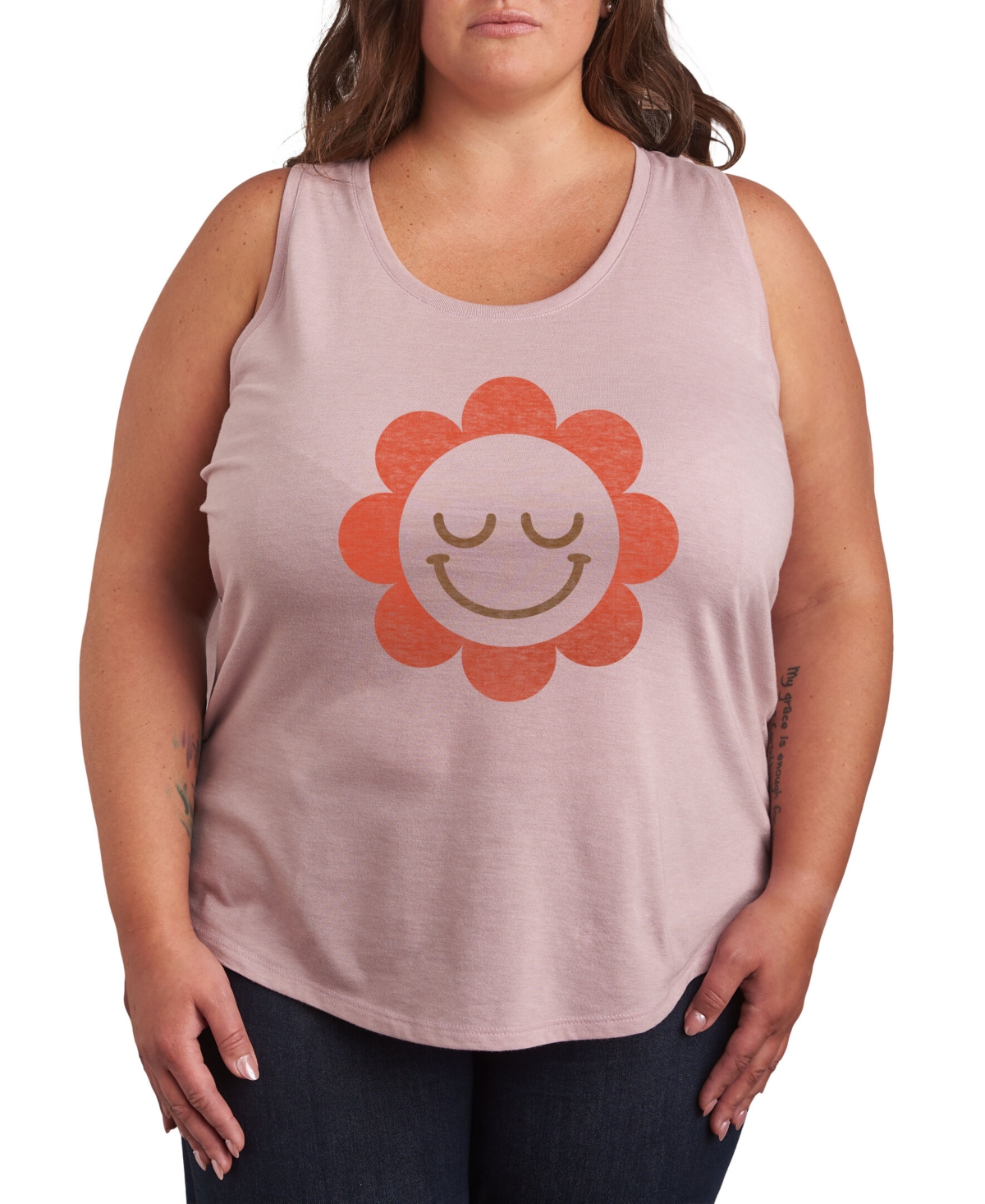 Air Waves Trendy Plus Size Graphic Tank Top In Purple