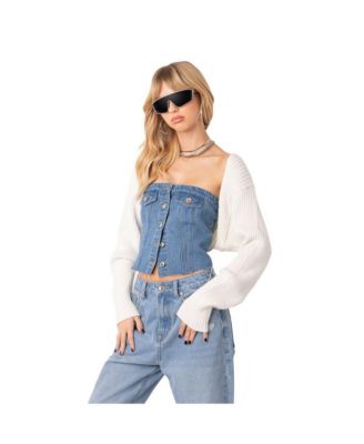 Women's Sleeves Sweater Ribbed Knit