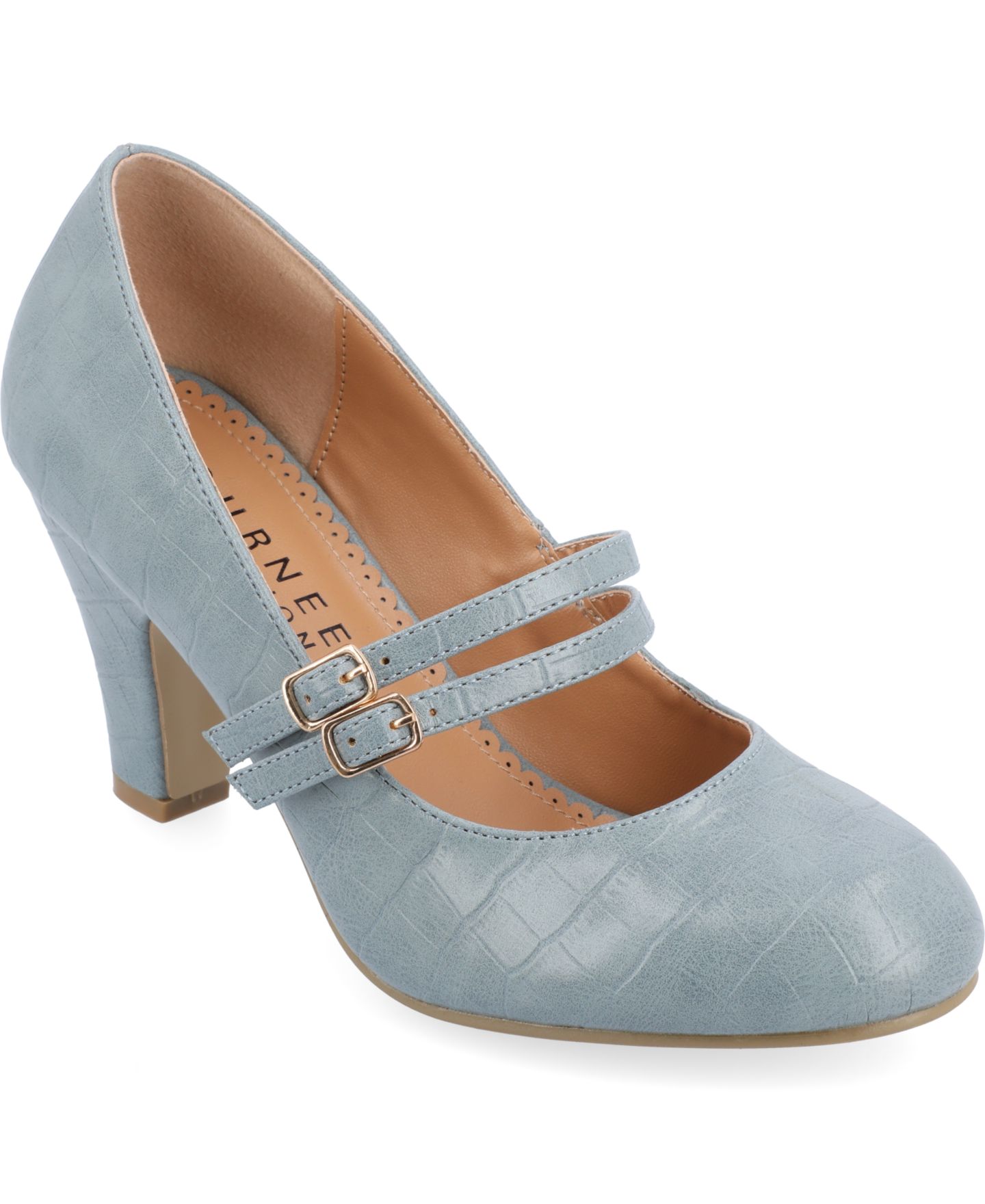Женские туфли Journee Collection Windy Double Strap Mary Jane, цвет: Синий — фото 1