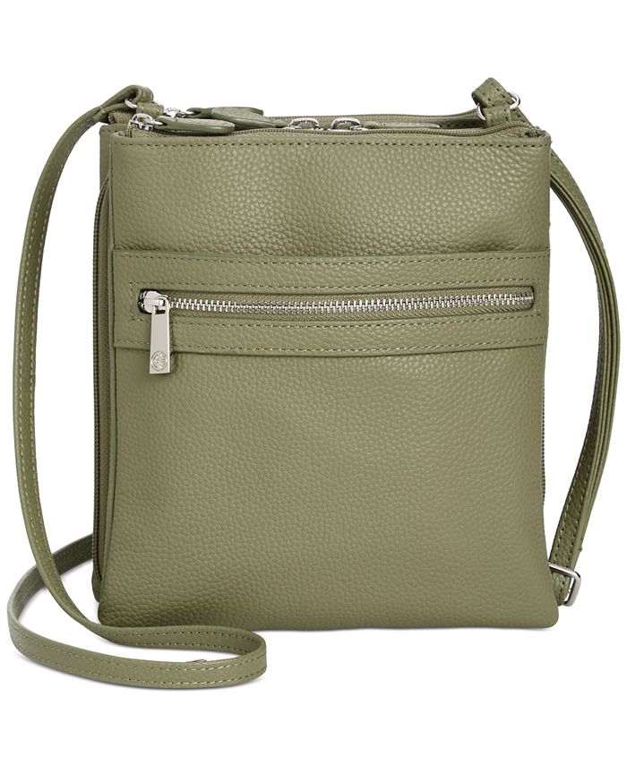 Giani Bernini Womens Handbag Purse Brown Leather Casual Pockets Zipper  Closure
