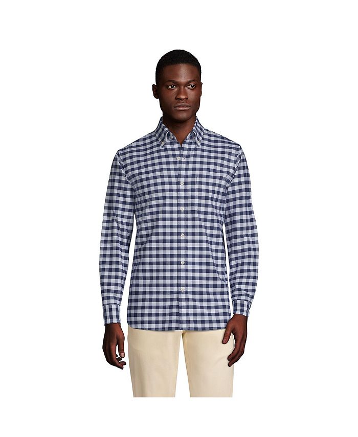 Lands' End Men's Tall Traditional Fit Sail Rigger Oxford Shirt - Macy's
