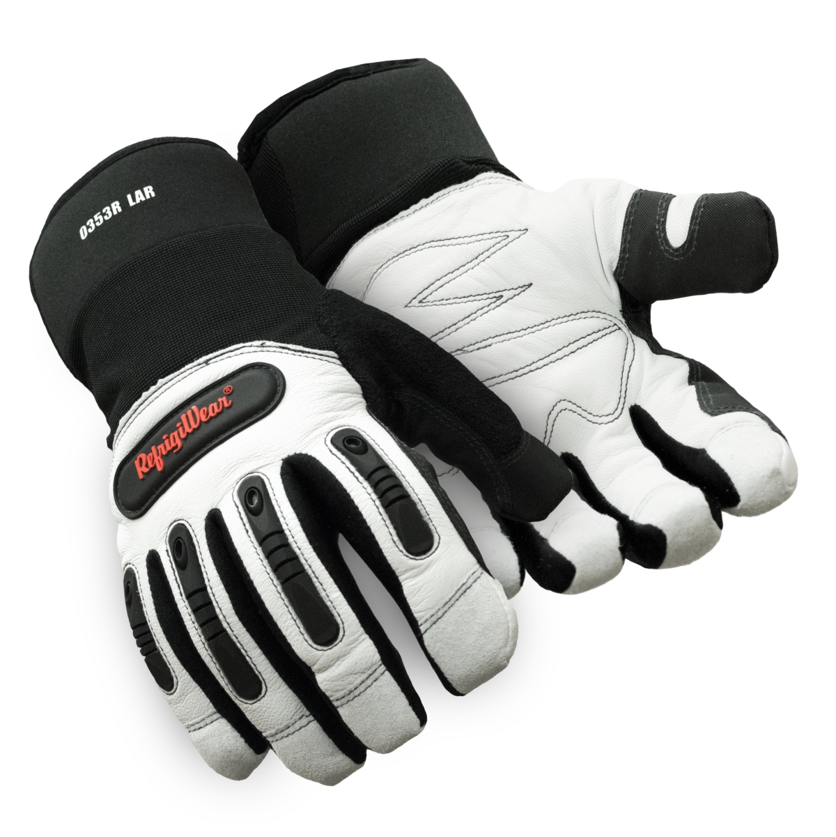 Men's Fiberfill Insulated Tricot Lined White Leather Gloves - White