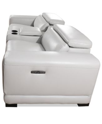 CLOSEOUT! Krofton 3-Pc. Beyond Leather Fabric Sofa with 2 Power Motion Recliners and 1 Console, Created for Macy's