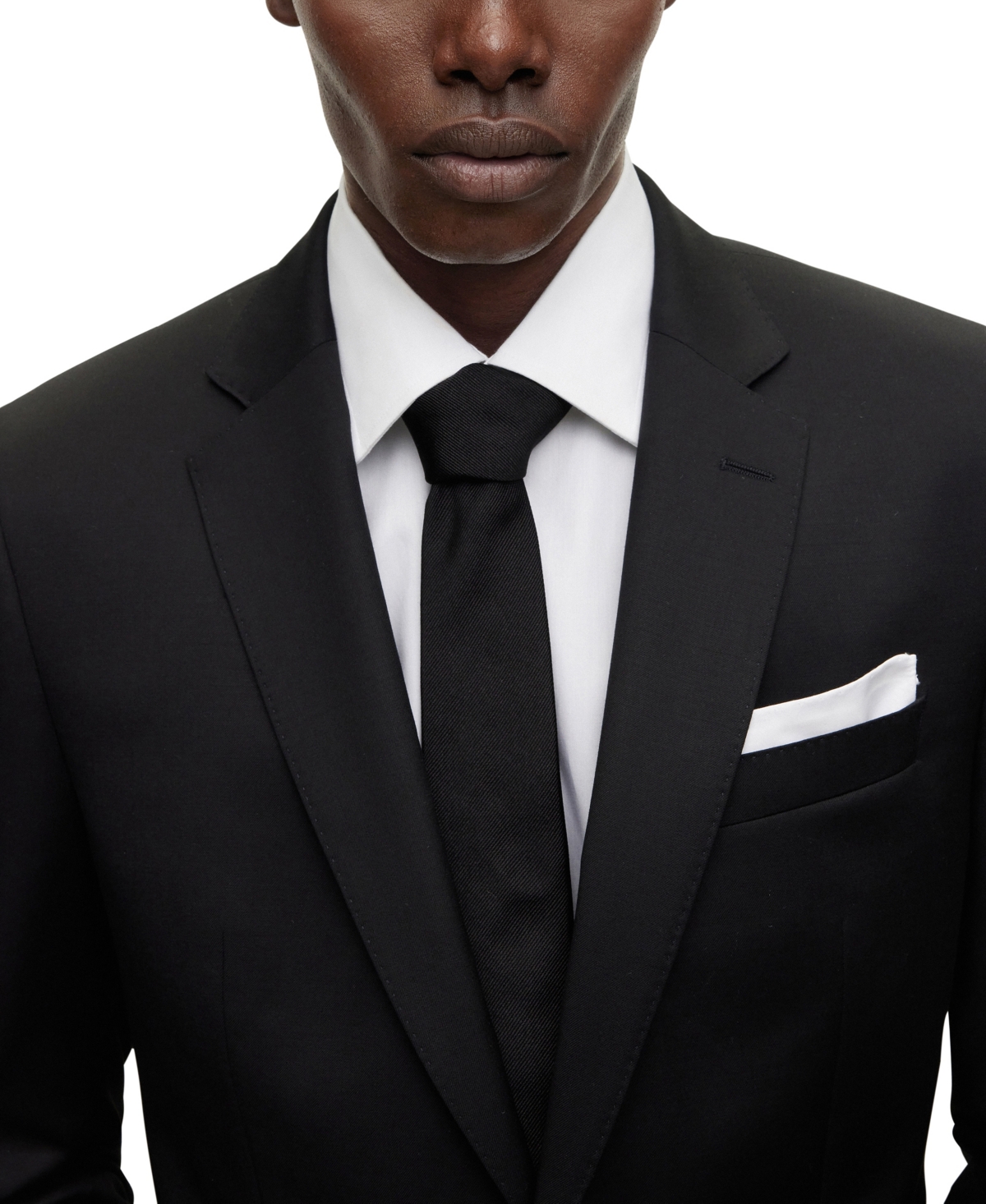 Hugo Boss Boss By  Men's Italian-made Pocket Square In White