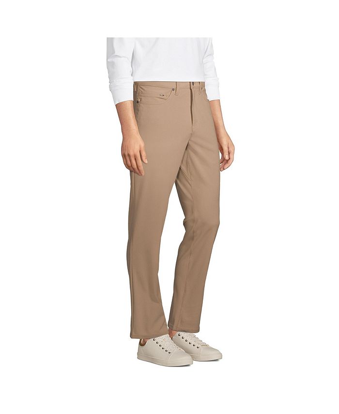Lands' End Men's Straight Fit Flex Performance 5 Pocket Pants Macy's