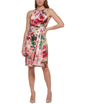 Eliza J Petite Floral-Print Halter Sheath Dress Macy's