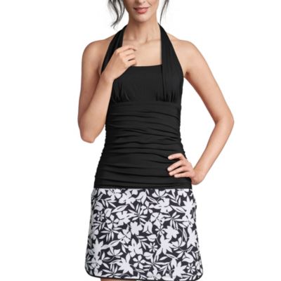 Petite Square Neck Halter Tankini Swimsuit Top